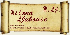 Milana LJubović vizit kartica